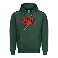 Sports Green dirty thirty lightning bolt Zipper Hoodie - MaliasSmallBusiness