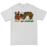 Dove Grey peace love juneteenth Premium Tee - Zillion Design Studio