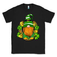 Black st patricks day gnomes horseshoe shamrock gold Classic Tee - Artiststas