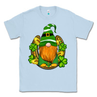 Dusty Blue st patricks day gnomes horseshoe shamrock gold Classic Tee - Artiststas