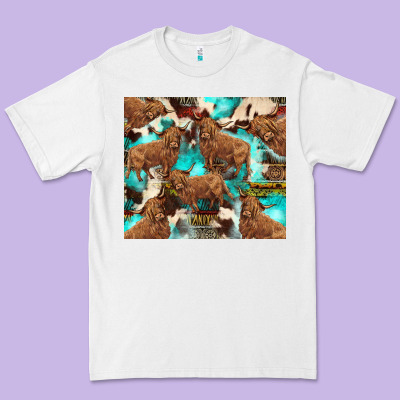 Astec Cowhide Highlands Cow Premium Tee Designed By Barkaloodesign