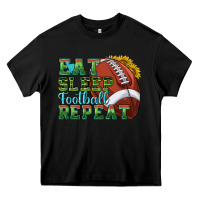 Eat Sleep Football Repeat Heavy Core Tee | Teevron