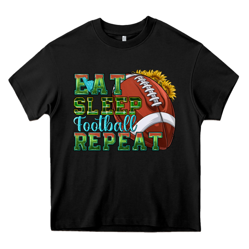 Eat Sleep Football Repeat Heavy Core Tee by texasbilliewilder | Teevron