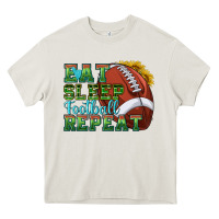 Cream eat sleep football repeat Heavy Core Tee - texasbilliewilder