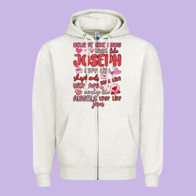Believe Like Mary Trust Like Joseph Valentine S Da Zipper Hoodie Designed By Maliassmallbusiness
