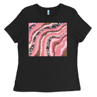 Black valentines day watercolor Ladies Tee - RanaPortraitStore