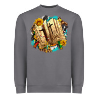 Storm cross with bible and sunflowers Heavyweight Sweatshirt - AdoDesignShop
