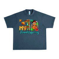 Midnight Navy my first thanksgiving with turkey Urban Heavy Tee - AdoDesignShop