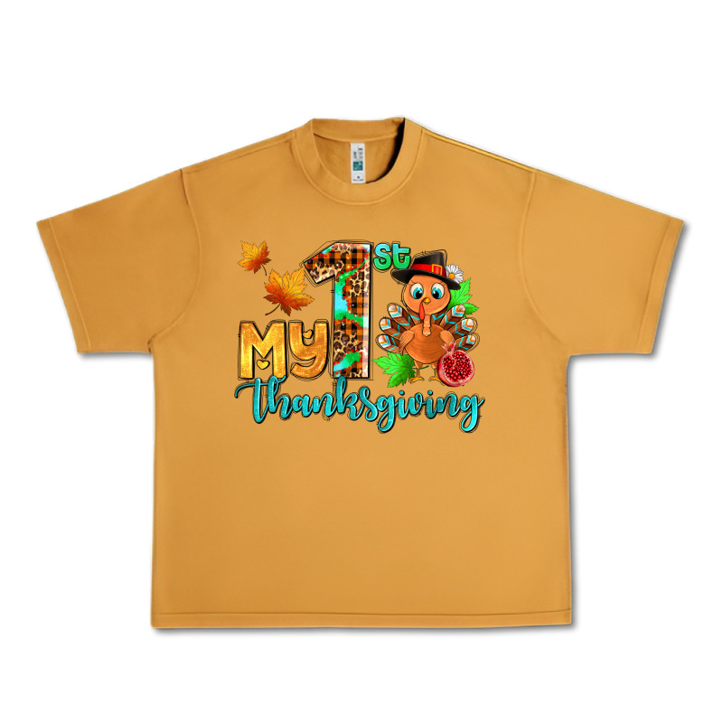 My First Thanksgiving With Turkey Urban Heavy Tee by AdoDesignShop | Teevron