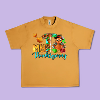 My First Thanksgiving With Turkey Urban Heavy Tee Designed By Adodesignshop