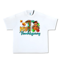 White my first thanksgiving with turkey Urban Heavy Tee - AdoDesignShop