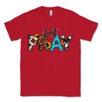 Red Just Pray Classic Tee - RanaPortraitStore