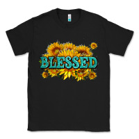 Black glitter blessed with sunflowers Classic Tee - AdoDesignShop