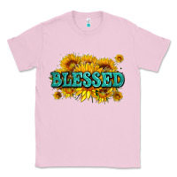 Bubblegum Pink glitter blessed with sunflowers Classic Tee - AdoDesignShop