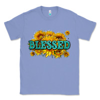 Colony Blue glitter blessed with sunflowers Classic Tee - AdoDesignShop
