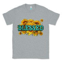 Heather Grey glitter blessed with sunflowers Classic Tee - AdoDesignShop
