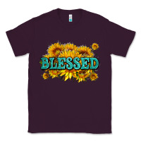 Plum glitter blessed with sunflowers Classic Tee - AdoDesignShop