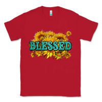 Red glitter blessed with sunflowers Classic Tee - AdoDesignShop