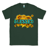 Sports Green glitter blessed with sunflowers Classic Tee - AdoDesignShop