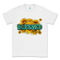 White glitter blessed with sunflowers Classic Tee - AdoDesignShop