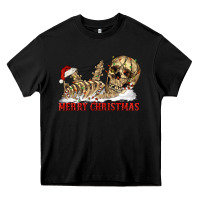 Black Merry christmas skeleton Heavy Core Tee - RanaPortraitStore