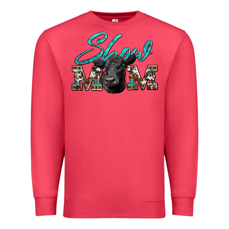 Show Mom Aztec Cowhide Black Angus Premium Sweatshirt by Artiststas | Teevron