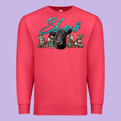 Show Mom Aztec Cowhide Black Angus Premium Sweatshirt Designed By Artiststas