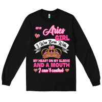 Black As A Aries Girl I Was Born With My Heart On My Sleeve And A Mouth Long Sleeve Tee - Jasminsmagicworld
