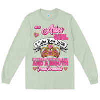 Matcha As A Aries Girl I Was Born With My Heart On My Sleeve And A Mouth Long Sleeve Tee - Jasminsmagicworld