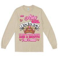 Mushroom As A Aries Girl I Was Born With My Heart On My Sleeve And A Mouth Long Sleeve Tee - Jasminsmagicworld