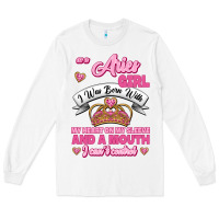 White As A Aries Girl I Was Born With My Heart On My Sleeve And A Mouth Long Sleeve Tee - Jasminsmagicworld