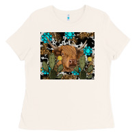 Bone western cow Ladies Tee - RanaPortraitStore