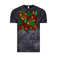 Cloud Black christmas trees seamless pattern Vintage Tee - BundleAndBundleShop