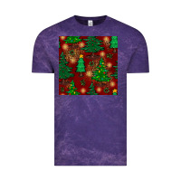 Cloud Purple christmas trees seamless pattern Vintage Tee - BundleAndBundleShop