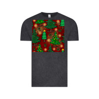 Vintage Black christmas trees seamless pattern Vintage Tee - BundleAndBundleShop