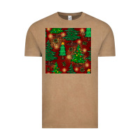 Vintage Coffee christmas trees seamless pattern Vintage Tee - BundleAndBundleShop