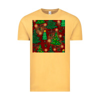 Vintage Mustard christmas trees seamless pattern Vintage Tee - BundleAndBundleShop