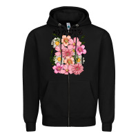 Black growth flower Zipper Hoodie - MaliasSmallBusiness