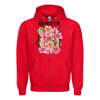 Red growth flower Zipper Hoodie - MaliasSmallBusiness