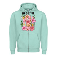 Seafoam growth flower Zipper Hoodie - MaliasSmallBusiness