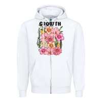 White growth flower Zipper Hoodie - MaliasSmallBusiness