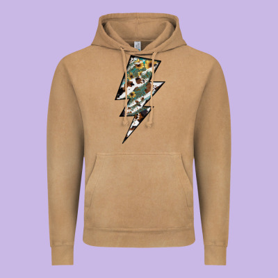 Lightning Bolt Vintage Hoodie Designed By Jahusdesignshop