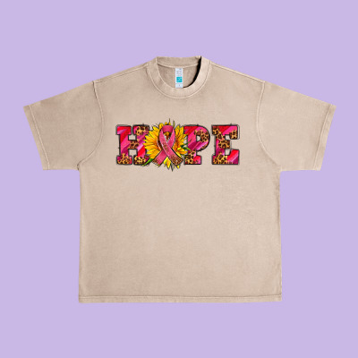 Hope Sunflower And Ribbon Urban Heavy Tee Designed By Adodesignshop
