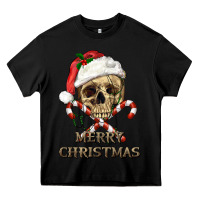 Black merry christmas skull Heavy Core Tee - RanaPortraitStore