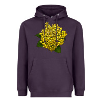 Plum Oregon Grape Flower Illustrations Heavyweight Hoodie - LillyAllenDesigns