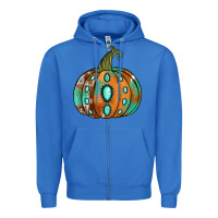 True Royal Western cowhide turquoise pumpkin Zipper Hoodie - NancyCooperArtShop