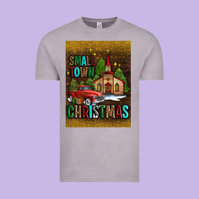 Small Town Christmas Church Vintage Tee Designed By Adodesignshop
