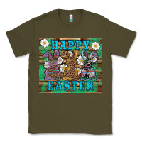 Army Green easter happy easter western bunnies daisies Classic Tee - Artiststas