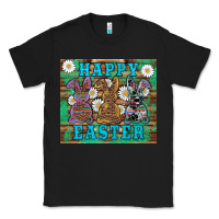 Black easter happy easter western bunnies daisies Classic Tee - Artiststas