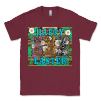 Burgundy easter happy easter western bunnies daisies Classic Tee - Artiststas